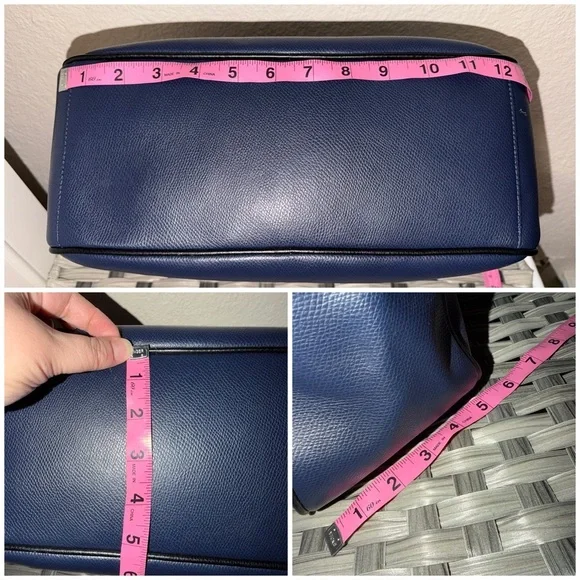 Vera Bradley Leather Satchel Crossbody – Navy & Black - Picture 5 of 16